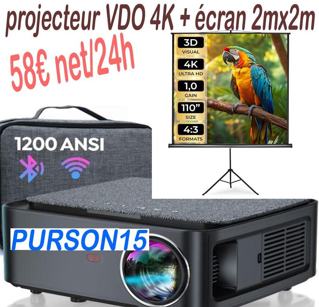 projecteur VDO pour vos soirées karaoke, sport en grand avec les copains , affichage entreprise , etc
